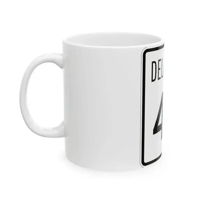Delaware 44 1955 (Delaware) (Road Sign) White Coffee Mug - Go Mug Yourself
