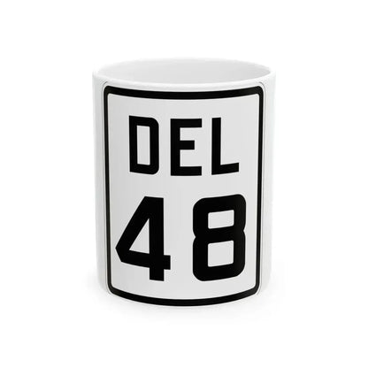 Delaware 48 1926 (Delaware) (Road Sign) White Coffee Mug 11oz - Go Mug Yourself