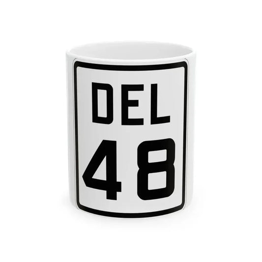 Delaware 48 1926 (Delaware) (Road Sign) White Coffee Mug 11oz - Go Mug Yourself