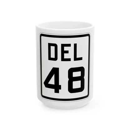 Delaware 48 1926 (Delaware) (Road Sign) White Coffee Mug 15oz - Go Mug Yourself
