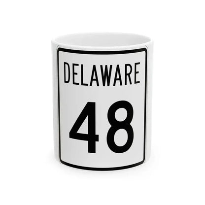 Delaware 48 1955 (Delaware) (Road Sign) White Coffee Mug 11oz - Go Mug Yourself