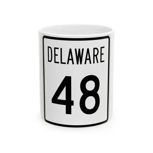 Delaware 48 1955 (Delaware) (Road Sign) White Coffee Mug 11oz - Go Mug Yourself