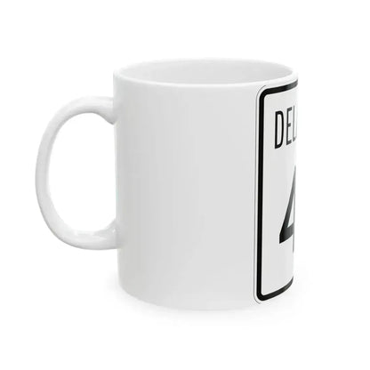 Delaware 48 1955 (Delaware) (Road Sign) White Coffee Mug - Go Mug Yourself