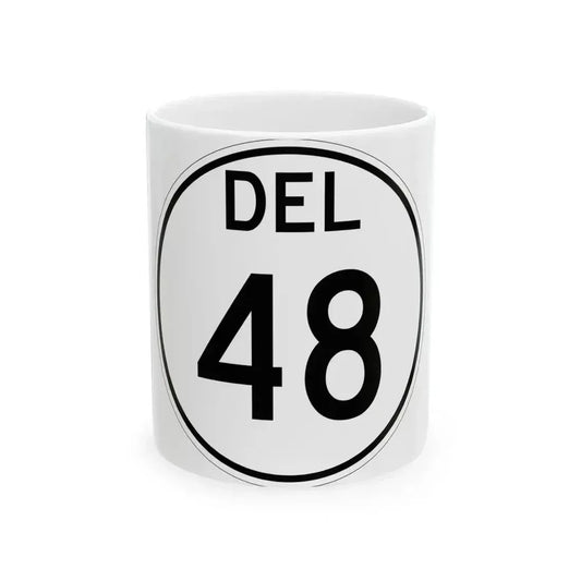 Delaware 48 1964 (Delaware) (Road Sign) White Coffee Mug 11oz - Go Mug Yourself