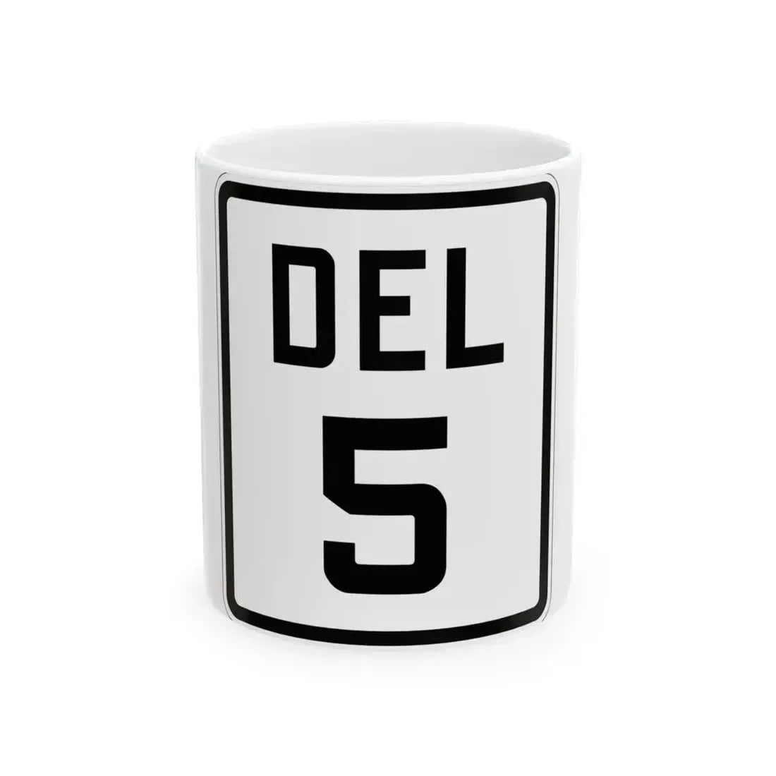 Delaware 5 1926 (Delaware) (Road Sign) White Coffee Mug 11oz - Go Mug Yourself