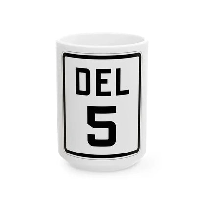 Delaware 5 1926 (Delaware) (Road Sign) White Coffee Mug 15oz - Go Mug Yourself