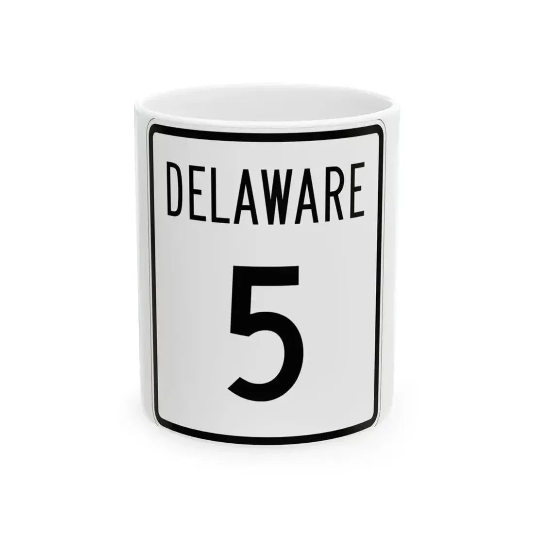 Delaware 5 1955 (Delaware) (Road Sign) White Coffee Mug 11oz - Go Mug Yourself