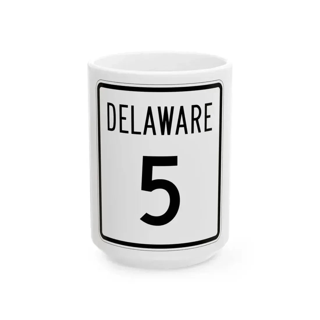 Delaware 5 1955 (Delaware) (Road Sign) White Coffee Mug 15oz - Go Mug Yourself