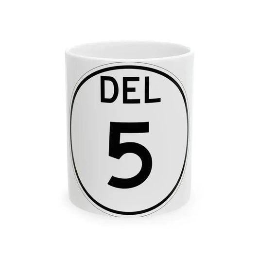 Delaware 5 1964 (Delaware) (Road Sign) White Coffee Mug 11oz - Go Mug Yourself
