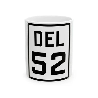 Delaware 52 1926 (Delaware) (Road Sign) White Coffee Mug 11oz - Go Mug Yourself