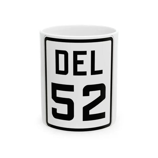 Delaware 52 1926 (Delaware) (Road Sign) White Coffee Mug 11oz - Go Mug Yourself
