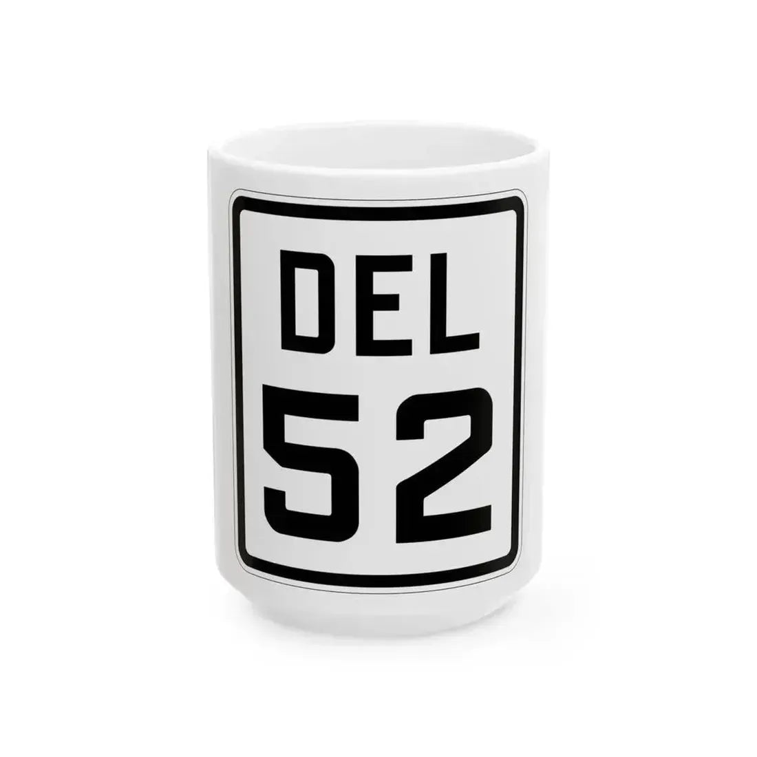 Delaware 52 1926 (Delaware) (Road Sign) White Coffee Mug 15oz - Go Mug Yourself