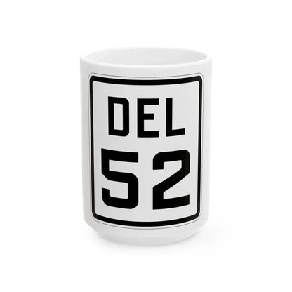 Delaware 52 1926 (Delaware) (Road Sign) White Coffee Mug 15oz - Go Mug Yourself