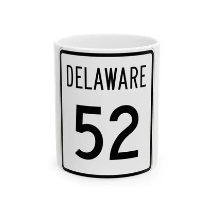 Delaware 52 1955 (Delaware) (Road Sign) White Coffee Mug 11oz - Go Mug Yourself