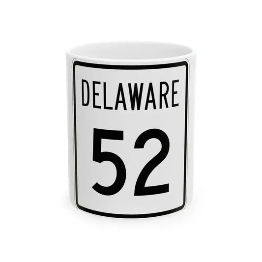 Delaware 52 1955 (Delaware) (Road Sign) White Coffee Mug 11oz - Go Mug Yourself
