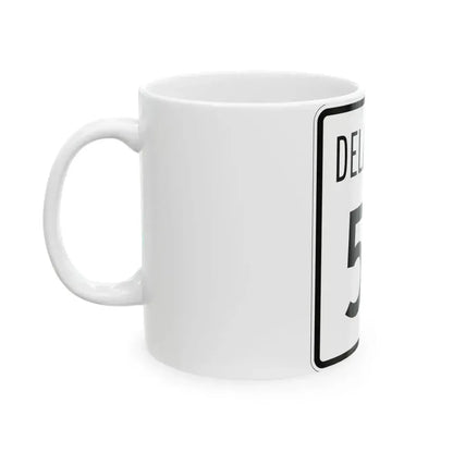 Delaware 52 1955 (Delaware) (Road Sign) White Coffee Mug - Go Mug Yourself