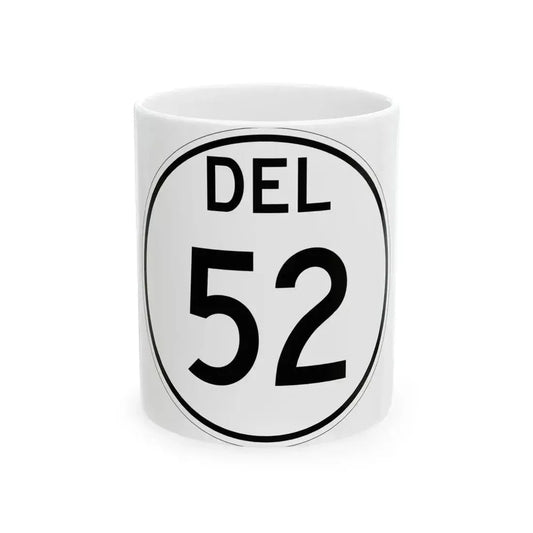 Delaware 52 1964 (Delaware) (Road Sign) White Coffee Mug 11oz - Go Mug Yourself