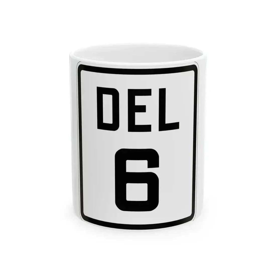 Delaware 6 1926 (Delaware) (Road Sign) White Coffee Mug 11oz - Go Mug Yourself