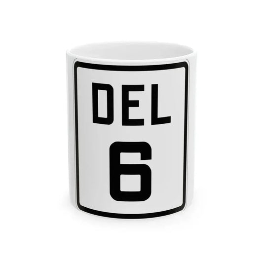 Delaware 6 1926 (Delaware) (Road Sign) White Coffee Mug 11oz - Go Mug Yourself