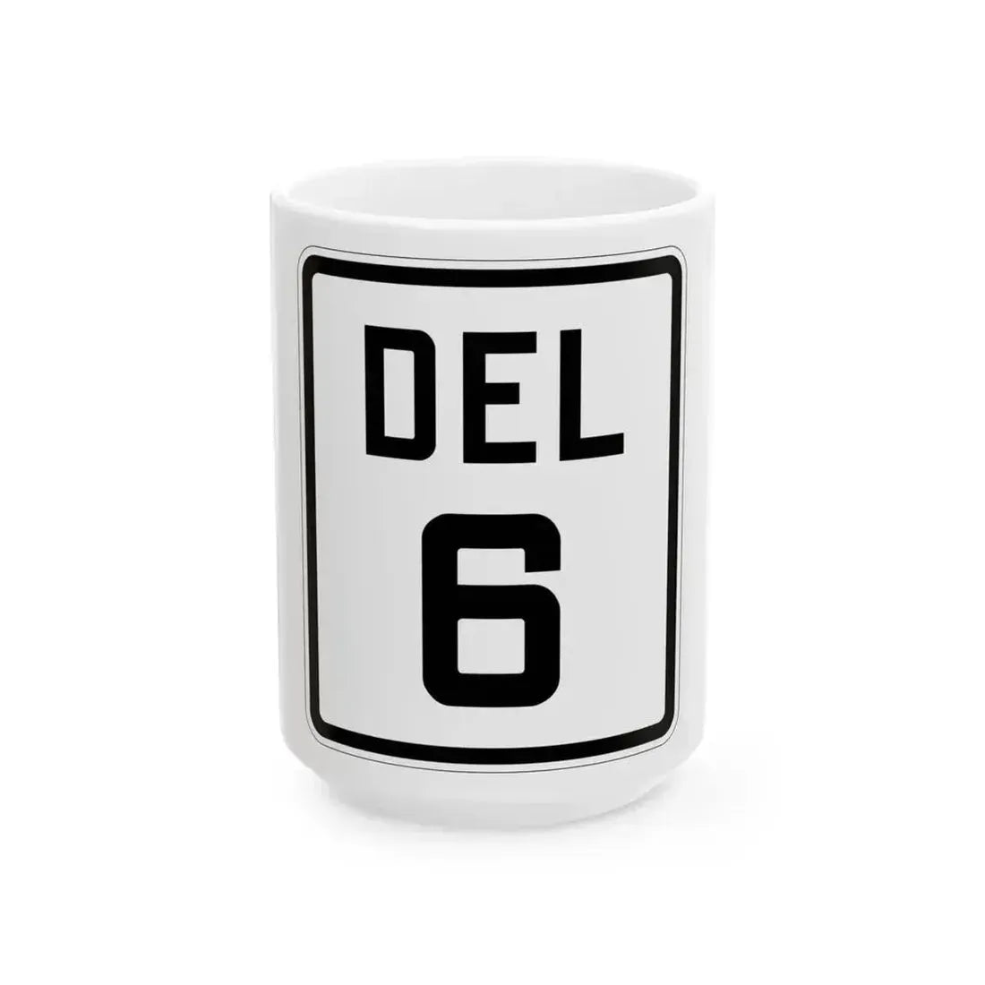 Delaware 6 1926 (Delaware) (Road Sign) White Coffee Mug 15oz - Go Mug Yourself