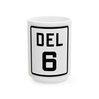 Delaware 6 1926 (Delaware) (Road Sign) White Coffee Mug 15oz - Go Mug Yourself