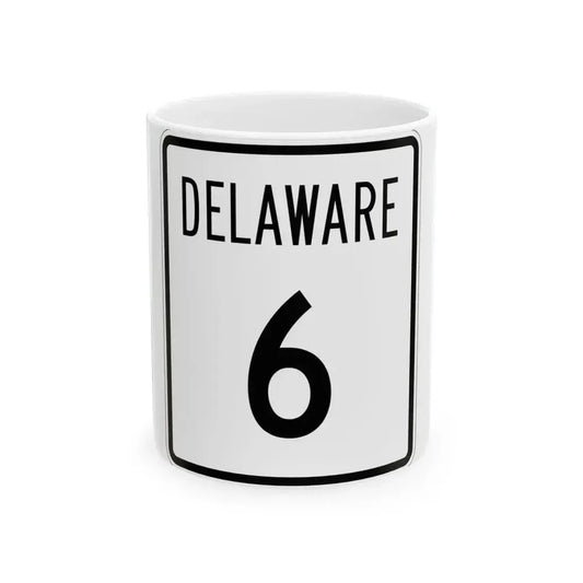 Delaware 6 1955 (Delaware) (Road Sign) White Coffee Mug 11oz - Go Mug Yourself