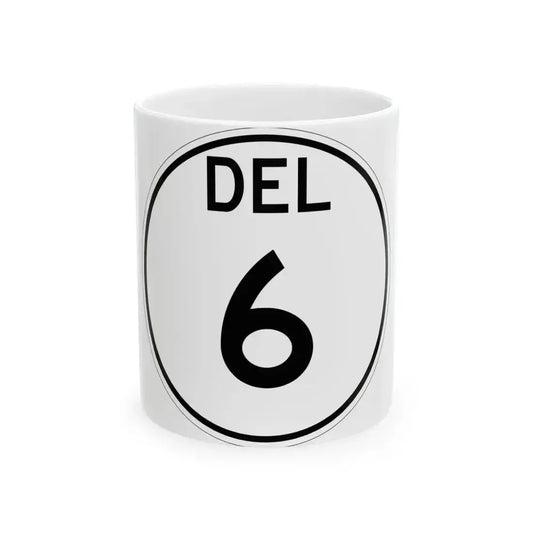 Delaware 6 1964 (Delaware) (Road Sign) White Coffee Mug 11oz - Go Mug Yourself