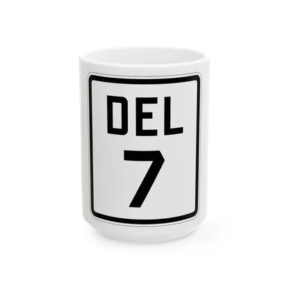 Delaware 7 1926 (Delaware) (Road Sign) White Coffee Mug 15oz - Go Mug Yourself