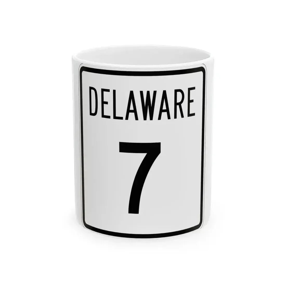 Delaware 7 1955 (Delaware) (Road Sign) White Coffee Mug 11oz - Go Mug Yourself