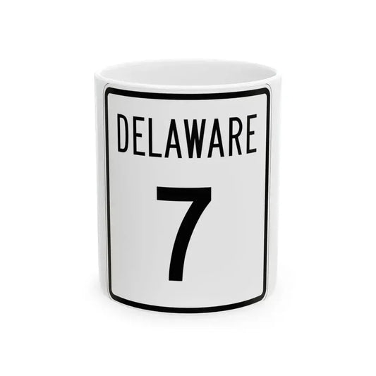 Delaware 7 1955 (Delaware) (Road Sign) White Coffee Mug 11oz - Go Mug Yourself