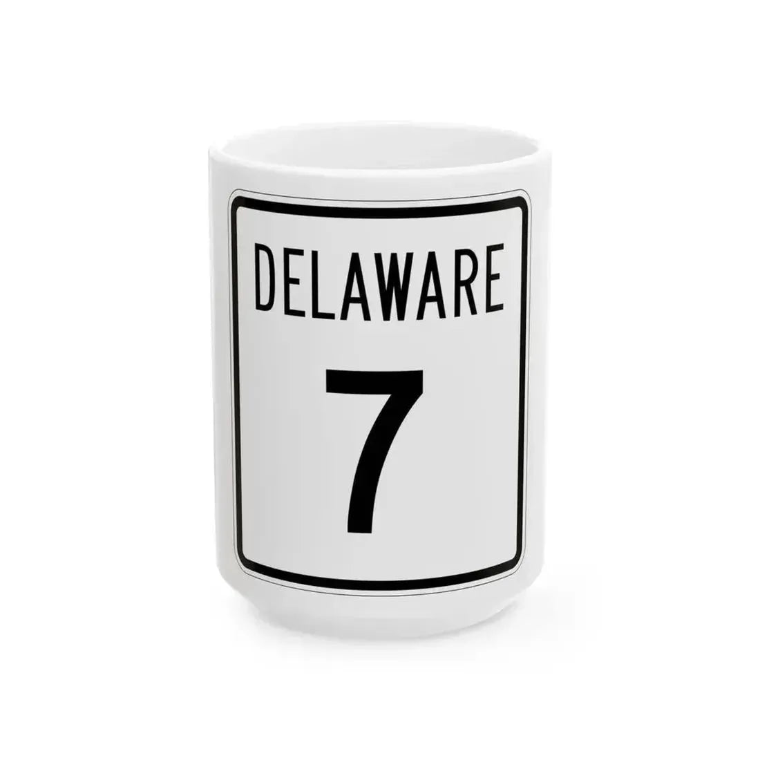 Delaware 7 1955 (Delaware) (Road Sign) White Coffee Mug 15oz - Go Mug Yourself
