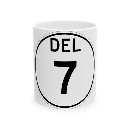 Delaware 7 1964 (Delaware) (Road Sign) White Coffee Mug 11oz - Go Mug Yourself