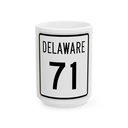 Delaware 71 1955 (Delaware) (Road Sign) White Coffee Mug 15oz - Go Mug Yourself