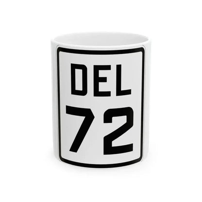 Delaware 72 1926 (Delaware) (Road Sign) White Coffee Mug 11oz - Go Mug Yourself