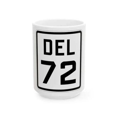 Delaware 72 1926 (Delaware) (Road Sign) White Coffee Mug 15oz - Go Mug Yourself