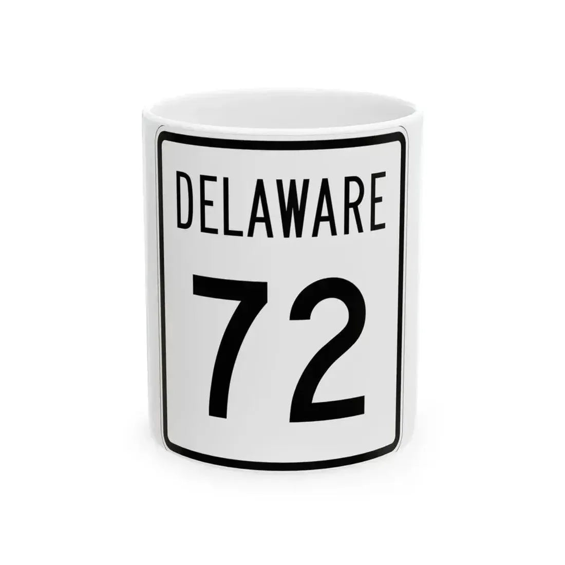 Delaware 72 1955 (Delaware) (Road Sign) White Coffee Mug 11oz - Go Mug Yourself