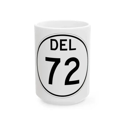 Delaware 72 1964 (Delaware) (Road Sign) White Coffee Mug 15oz - Go Mug Yourself