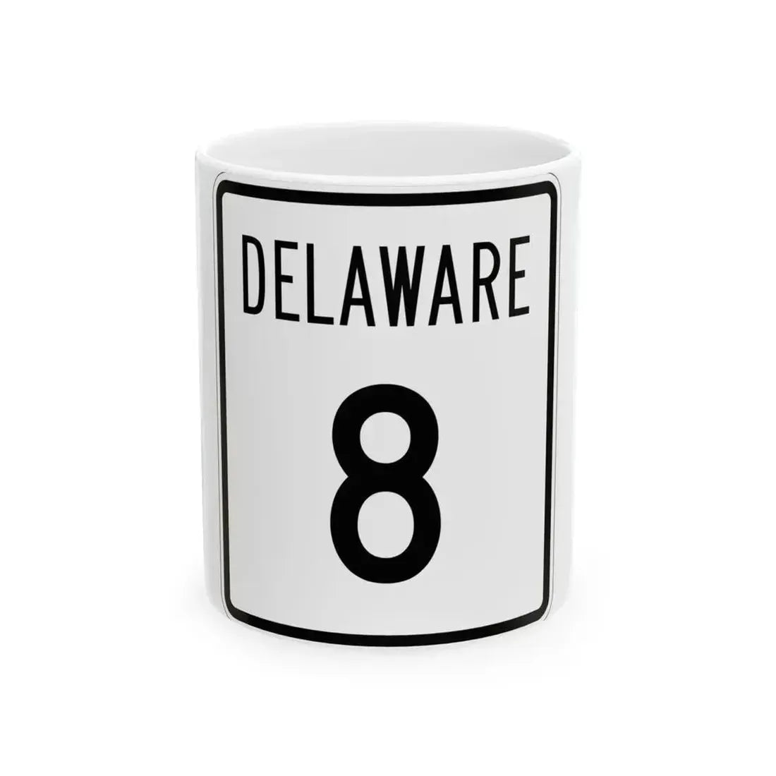 Delaware 8 1955 (Delaware) (Road Sign) White Coffee Mug 11oz - Go Mug Yourself