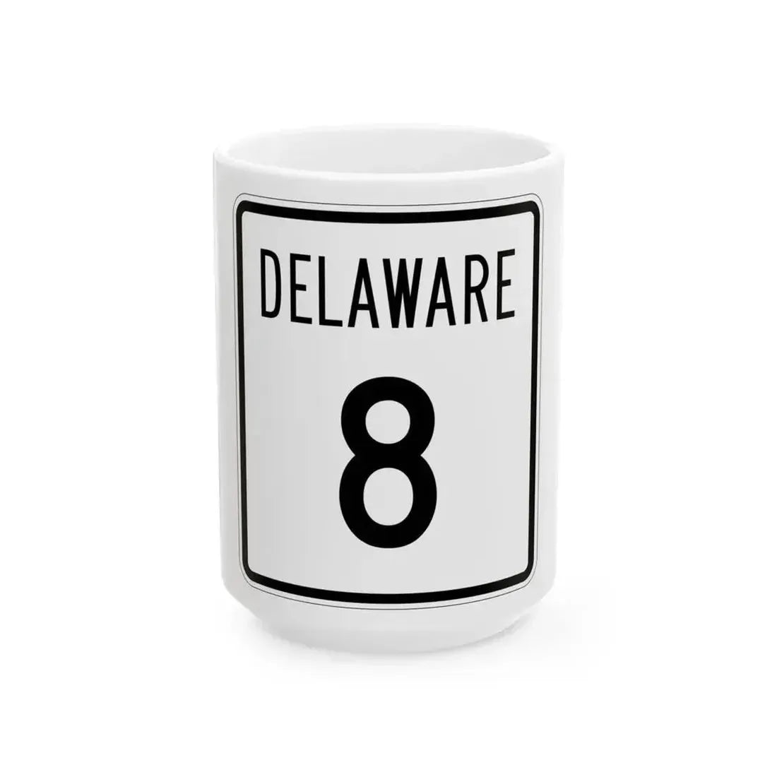 Delaware 8 1955 (Delaware) (Road Sign) White Coffee Mug 15oz - Go Mug Yourself