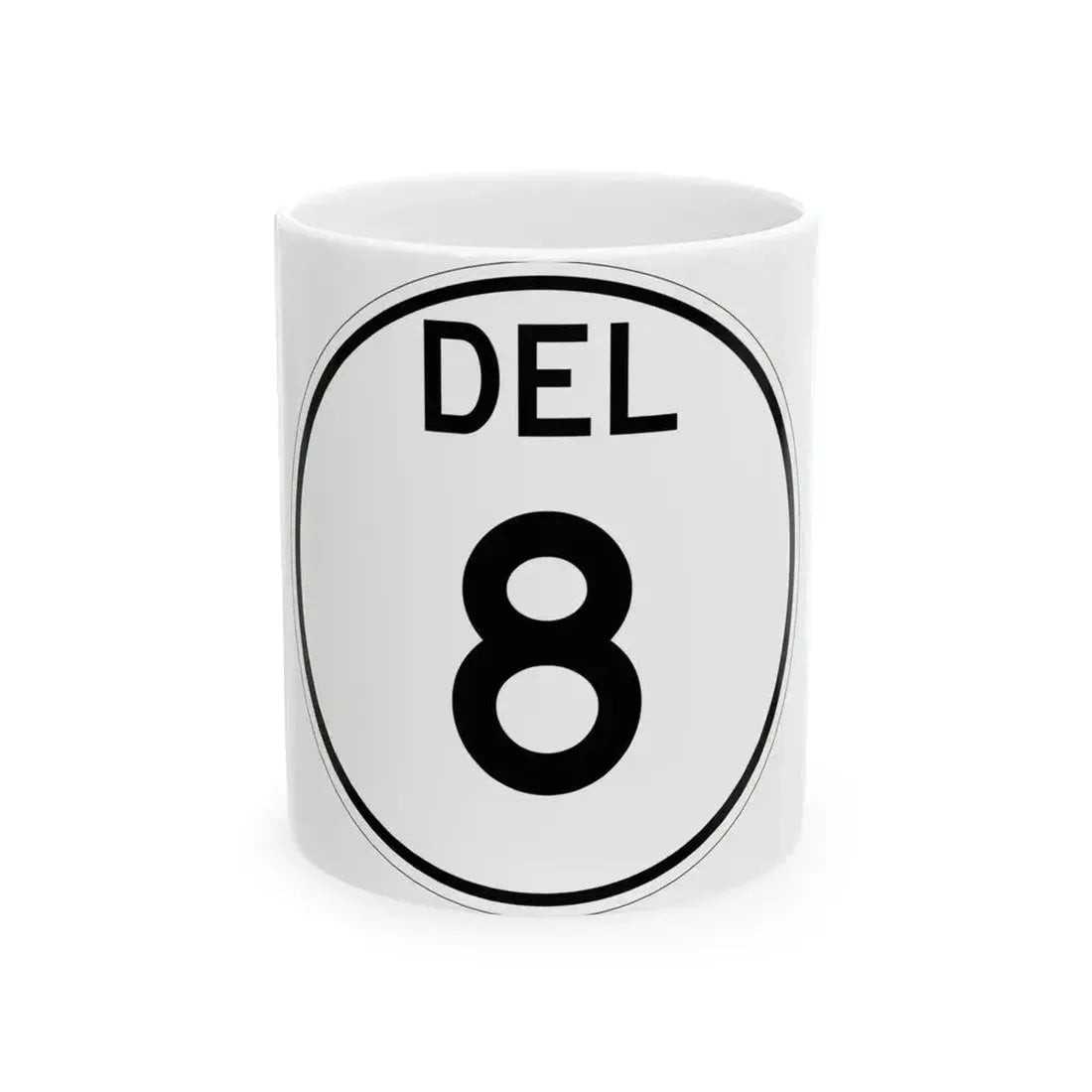 Delaware 8 1964 (Delaware) (Road Sign) White Coffee Mug 11oz - Go Mug Yourself