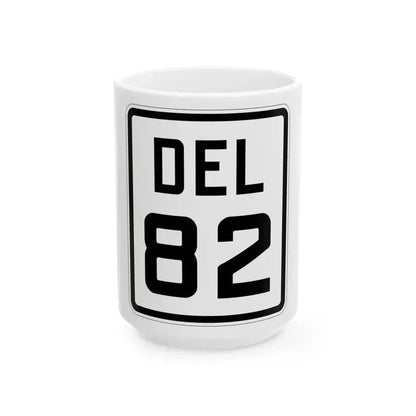 Delaware 82 1926 (Delaware) (Road Sign) White Coffee Mug 15oz - Go Mug Yourself