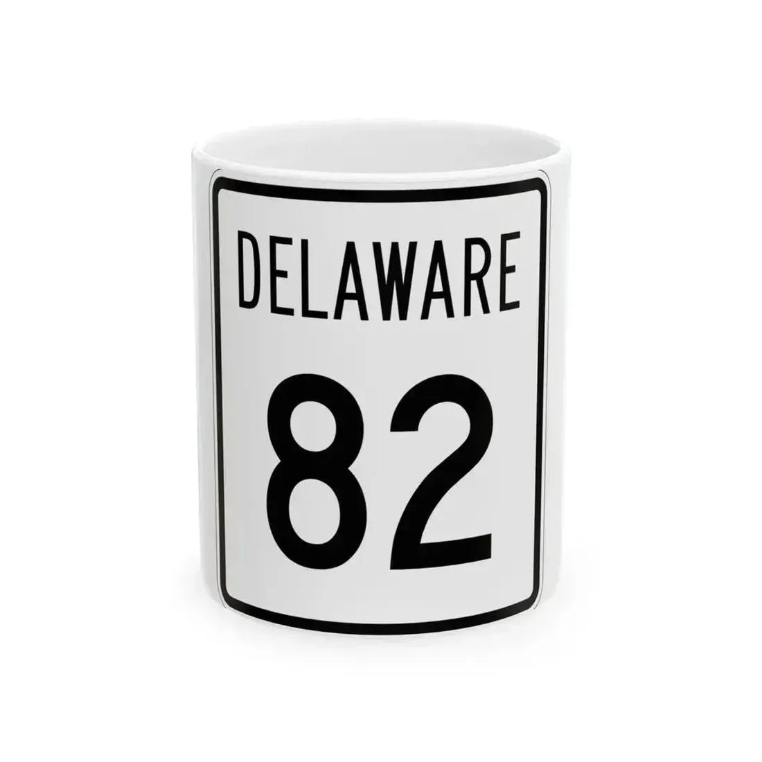 Delaware 82 1955 (Delaware) (Road Sign) White Coffee Mug 11oz - Go Mug Yourself
