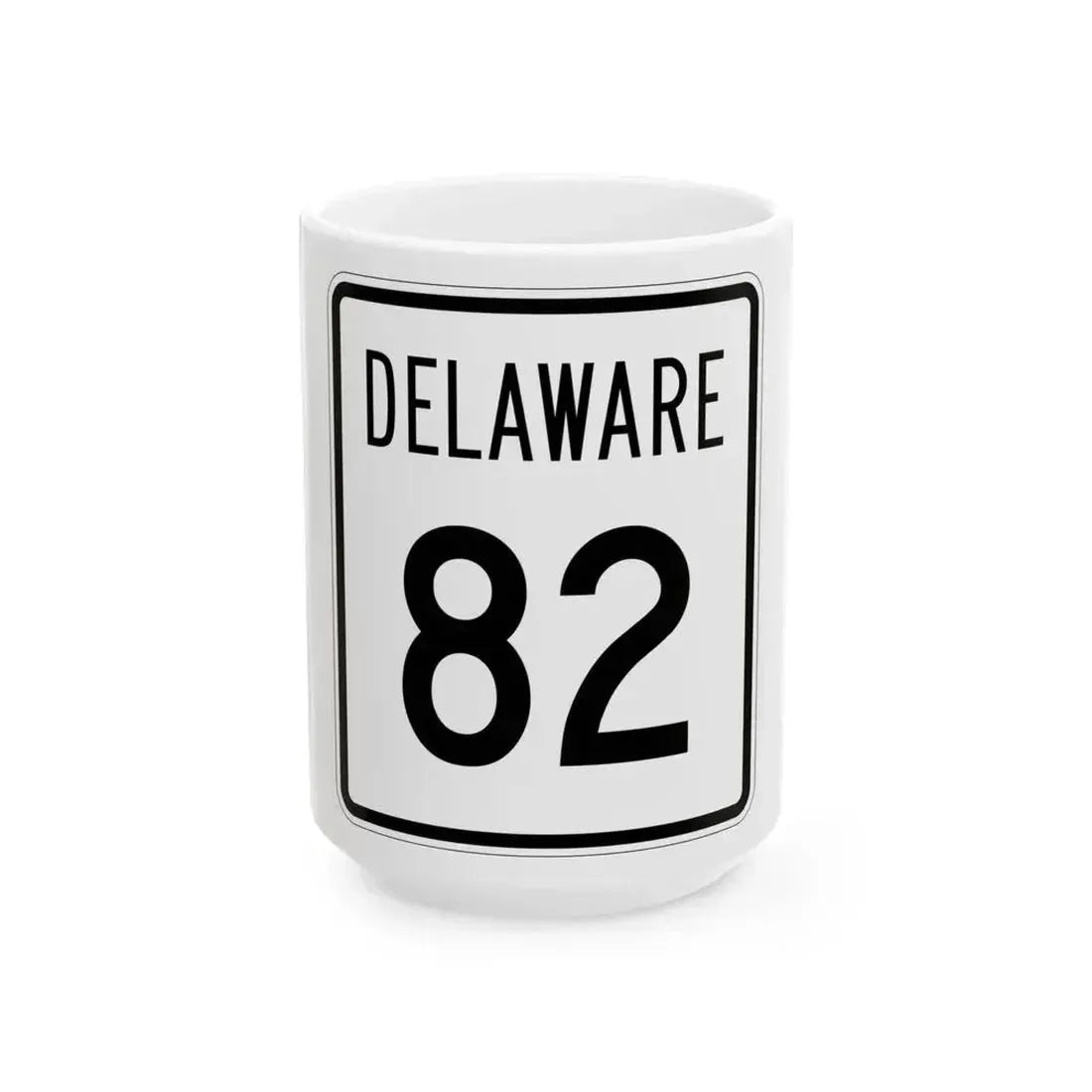 Delaware 82 1955 (Delaware) (Road Sign) White Coffee Mug 15oz - Go Mug Yourself
