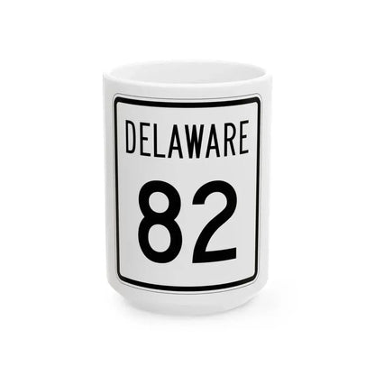 Delaware 82 1955 (Delaware) (Road Sign) White Coffee Mug 15oz - Go Mug Yourself