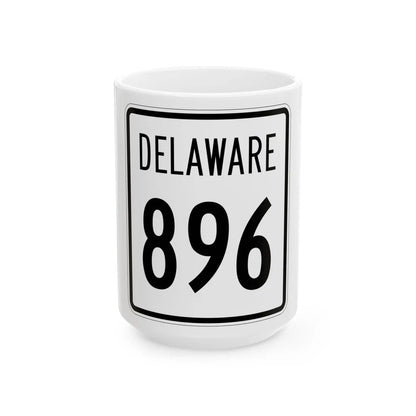 Delaware 896 1955 (Delaware) (Road Sign) White Coffee Mug 15oz - Go Mug Yourself