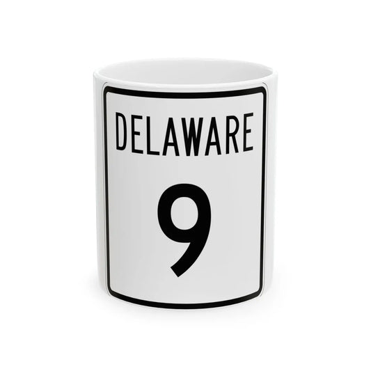 Delaware 9 1955 (Delaware) (Road Sign) White Coffee Mug 11oz - Go Mug Yourself