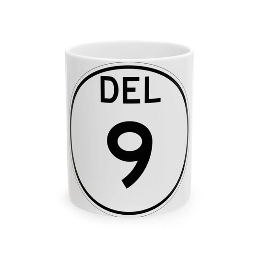 Delaware 9 1964 (Delaware) (Road Sign) White Coffee Mug 11oz - Go Mug Yourself