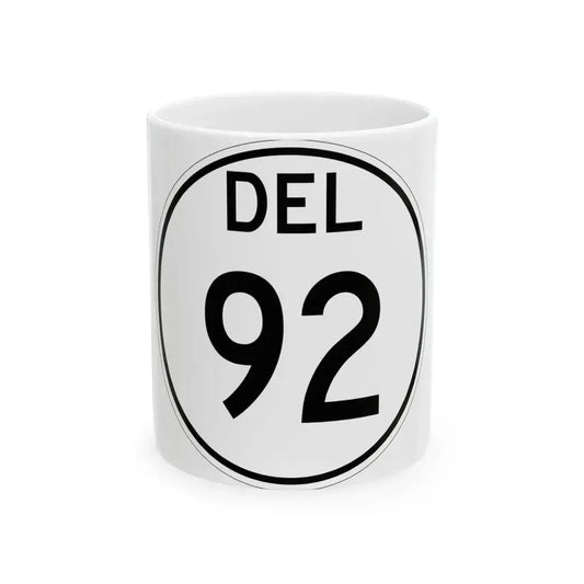 Delaware 92 1964 (Delaware) (Road Sign) White Coffee Mug 11oz - Go Mug Yourself