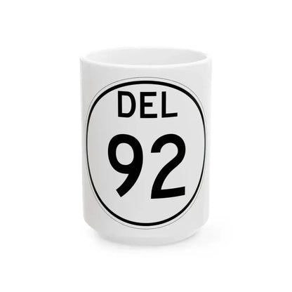 Delaware 92 1964 (Delaware) (Road Sign) White Coffee Mug 15oz - Go Mug Yourself