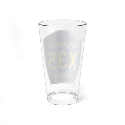 Delaware County Route X35 IA (Delaware) (Road Sign) Pint Glss 16oz - Go Mug Yourself